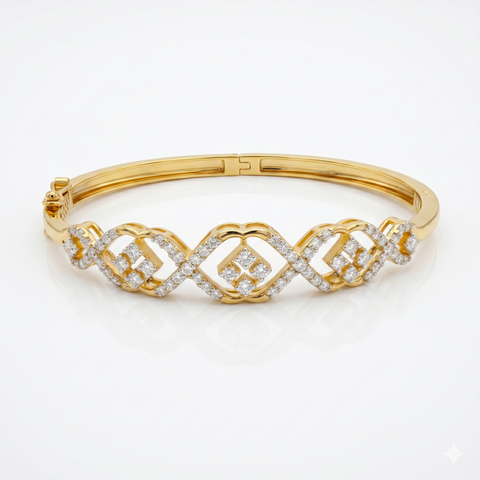 Simple Elegance Moissanite Diamond Fashion Sterling Silver Bracelet
