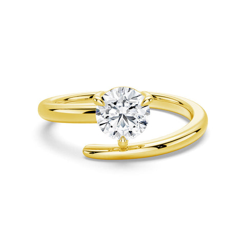 Round Cut Moissanite Diamond Solitaire Sterling Silver Ring