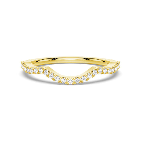 Round Cut Moissanite Diamond Wedding Band Sterling Silver Ring