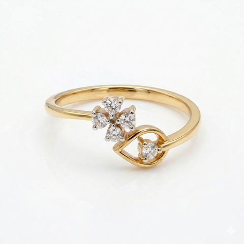Round Cut Moissanite Diamond Sterling Silver Engagement Ring