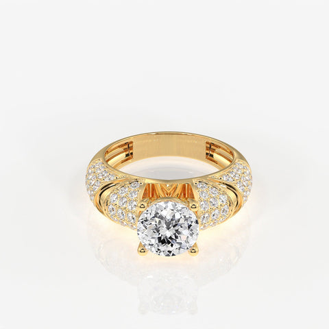 Portuguese Cut Moissanite Diamond Cocktail Sterling Silver Rings