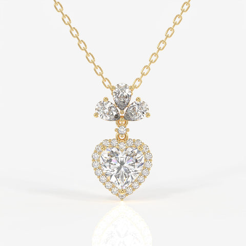 Heart Cut Moissanite Diamond Fashion Sterling Silver Pendant