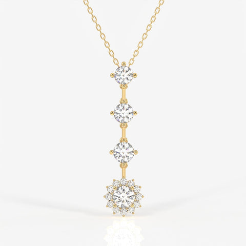 Round Cut Moissanite Diamond Fashion Sterling Silver Pendant