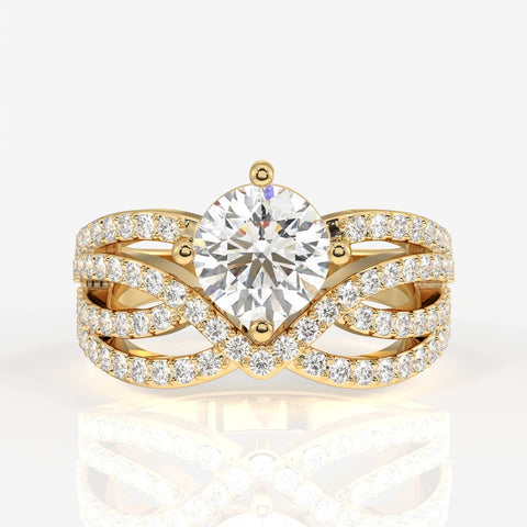 Round Cut Moissanite Diamond Cocktail Sterling Silver Ring
