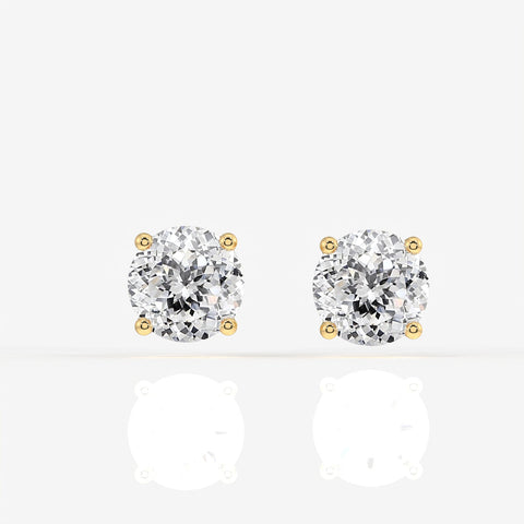 Portuguese Cut Moissanite Diamond Hidden Halo Stud Sterling Silver Earrings