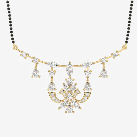 Women's Moissanite Diamond Sterling Silver Mangalsutra