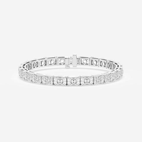Radiant Cut Moissanite Diamond Tennis Sterling Silver Bracelet
