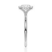 Oval Cut Moissanite Diamond East-West Sterling Silver Ring