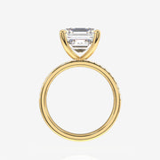Asscher Cut Moissanite Diamond Three Layer Pave Sterling Silver Ring