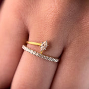 Simple Classic Moissanite Diamond Sterling Silver Engagement Ring