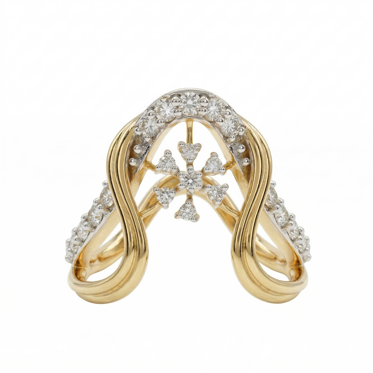 Vanki Style Moissanite Diamond Sterling Silver Engagement Ring