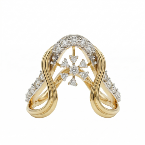 Vanki Style Moissanite Diamond Sterling Silver Engagement Ring