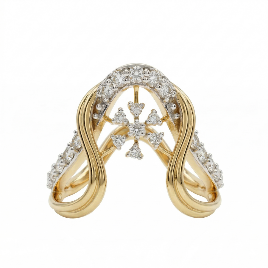 Vanki Style Moissanite Diamond Sterling Silver Engagement Ring