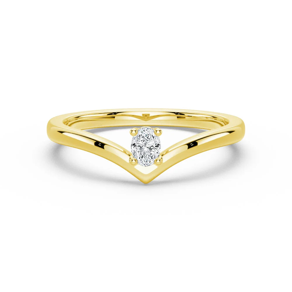 Oval Cut Moissanite Diamond Solitaire Sterling Silver Ring
