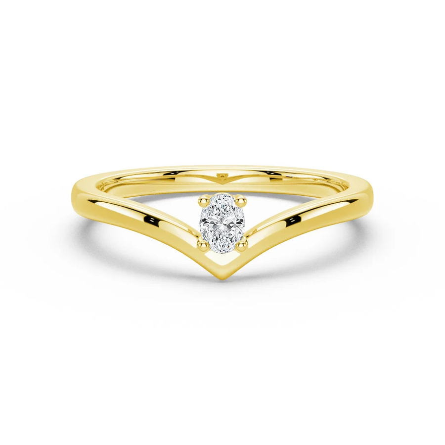 Oval Cut Moissanite Diamond Solitaire Sterling Silver Ring