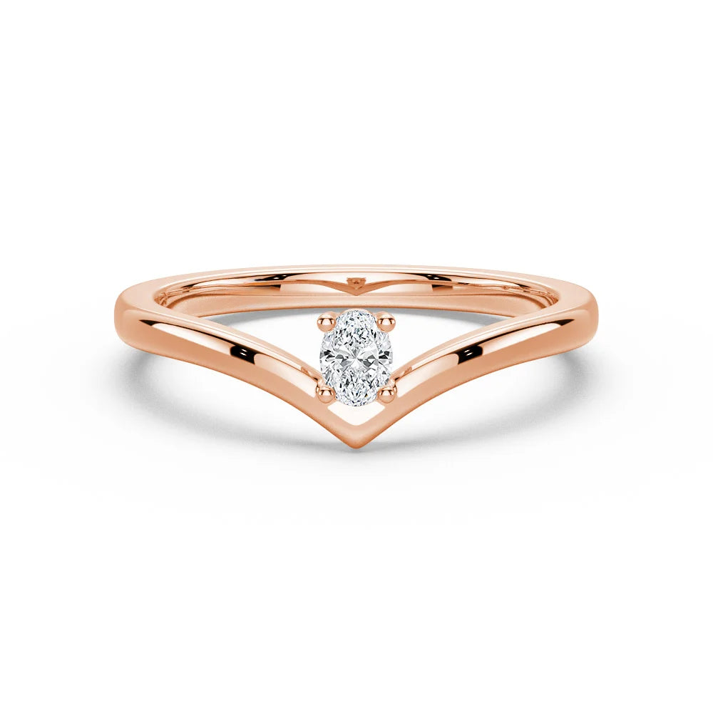 Oval Cut Moissanite Diamond Solitaire Sterling Silver Ring
