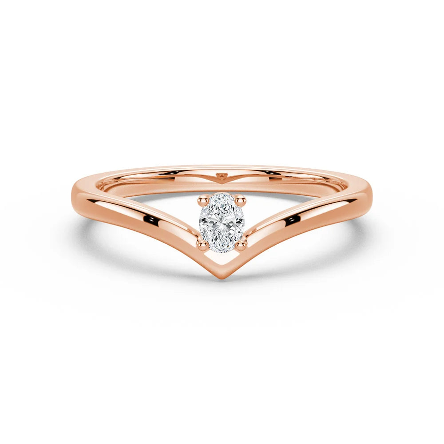 Oval Cut Moissanite Diamond Solitaire Sterling Silver Ring