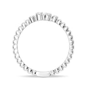 Round Cut Moissanite Diamond Wedding Band Sterling Silver Ring