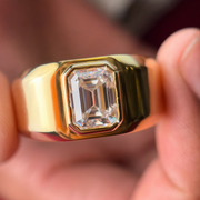 Ultimate Prestige Moissanite Diamond Men's Sterling Silver Ring