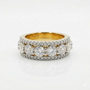 Round Cut Moissanite Diamond Wedding Sterling Silver Band Ring