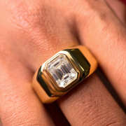 Ultimate Prestige Moissanite Diamond Men's Sterling Silver Ring