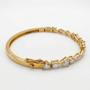 Multi shape Moissanite Diamond One Lane Fashion Sterling Silver Bracelet