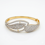 Round Cut Moissanite Diamond Fashion Bangle Sterling Silver Bracelet