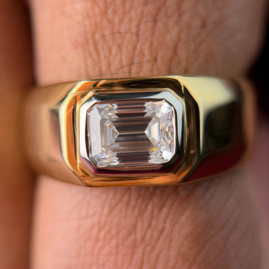 Imperial Elite Moissanite Diamond Men's Sterling Silver Ring