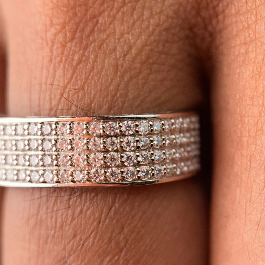Bold Majesty Moissanite Diamond Men's Sterling Silver Ring