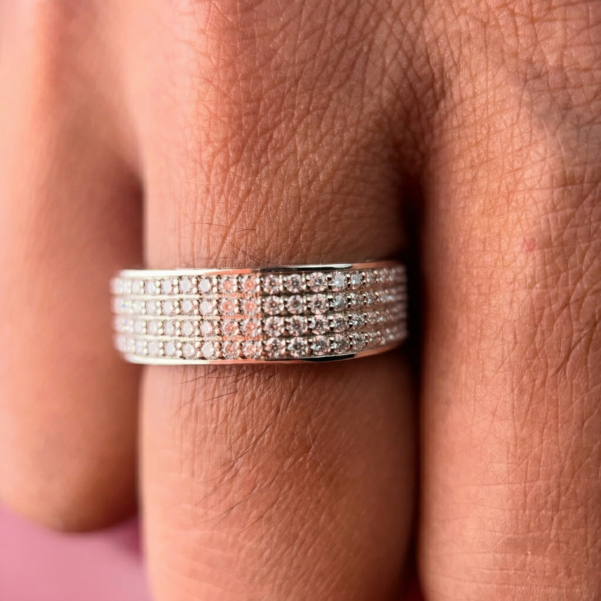 Bold Majesty Moissanite Diamond Men's Sterling Silver Ring