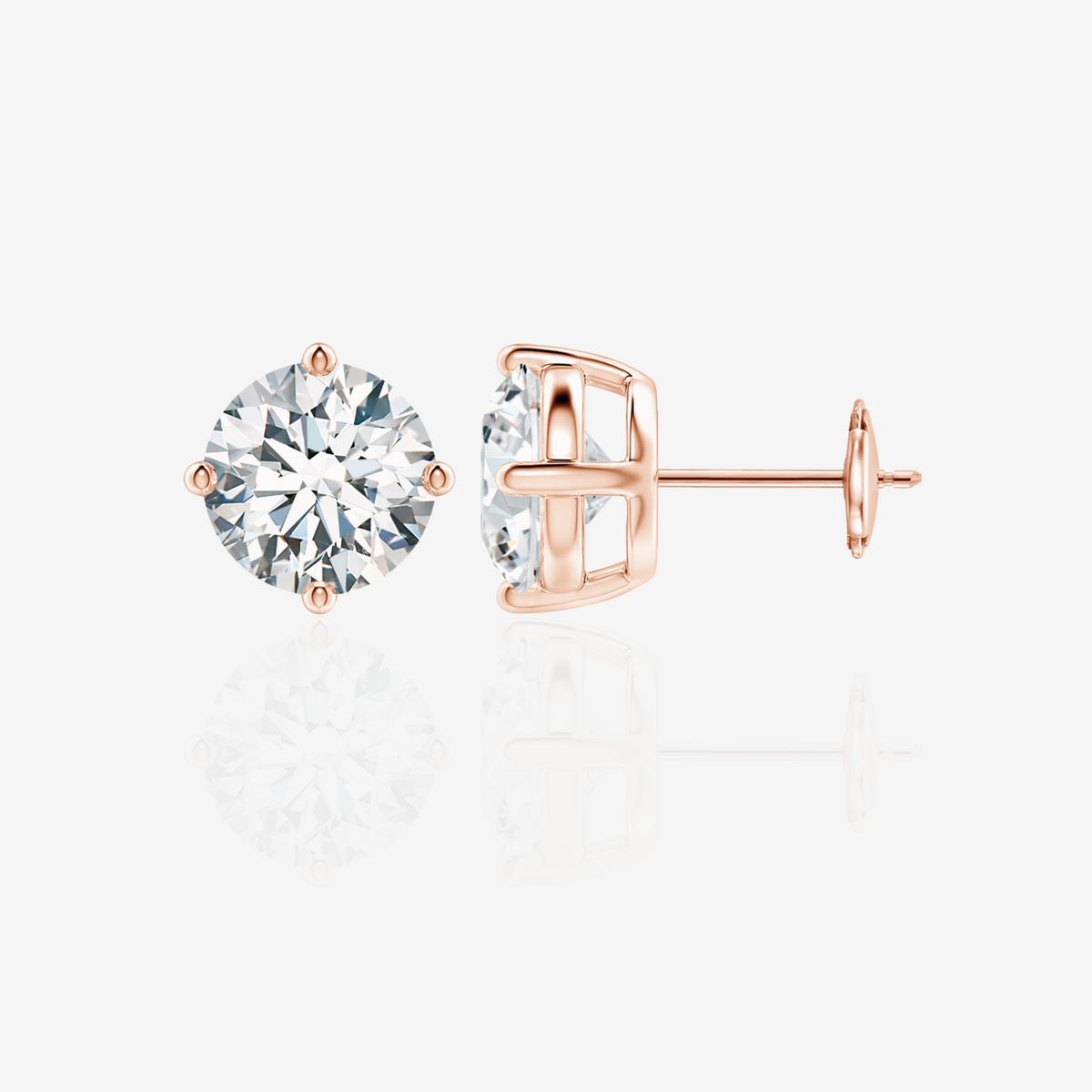 Round Cut Moissanite Diamond Certified Stud Sterling Earrings