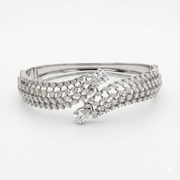 Classic Elegance Moissanite Diamond Fashion Sterling Silver Bracelet