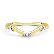 Marquise Cut Moissanite Diamond Wedding Band Sterling Silver Ring
