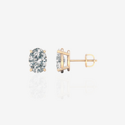 Oval Cut Moissanite Diamond Stud Sterling Silver Earrings