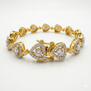 Round Cut Moissanite Diamond Fashion Sterling Silver Bracelet