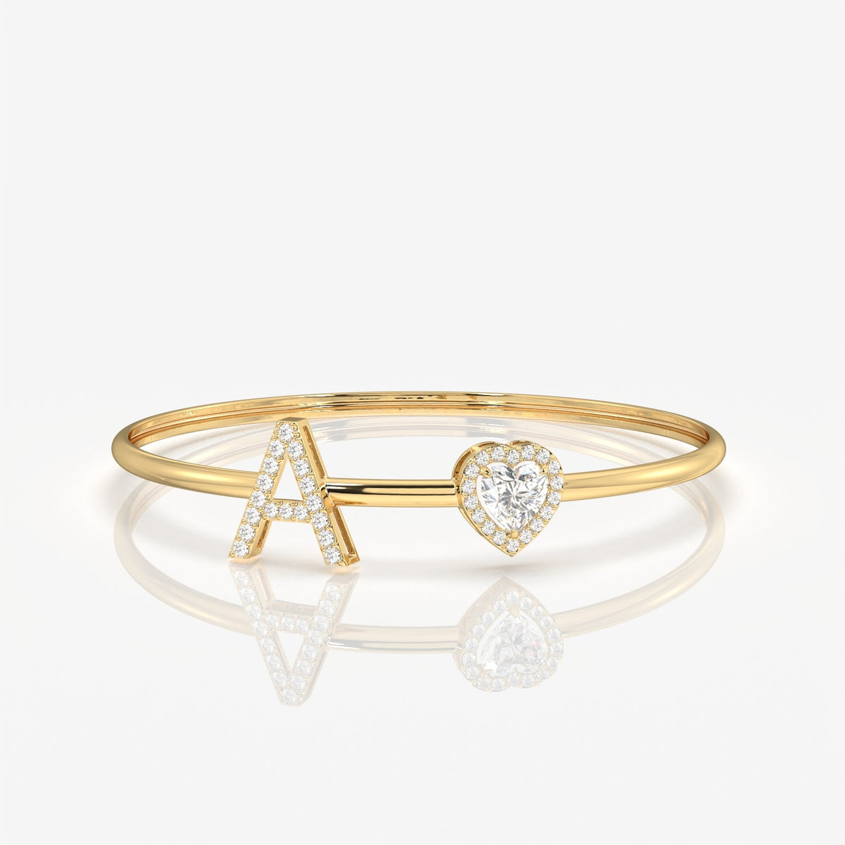 Alphabet Charm Moissanite Diamond Sterling Silver Bracelet