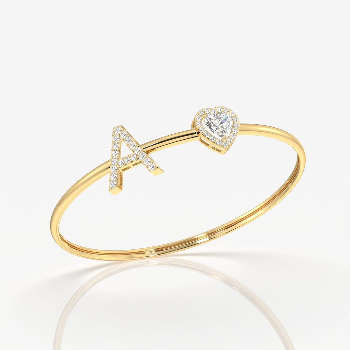 Alphabet Charm Moissanite Diamond Sterling Silver Bracelets