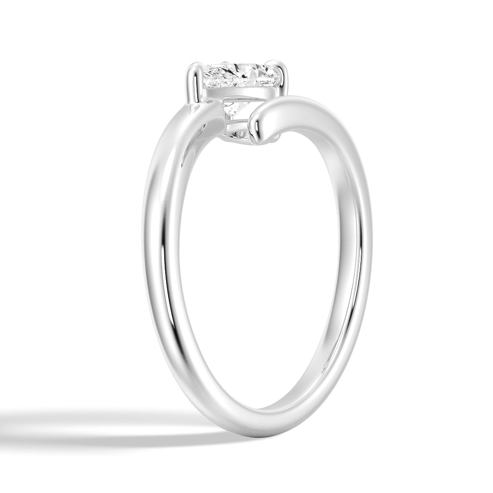 Pear Cut Moissanite Diamond East-West Sterling Silver Ring