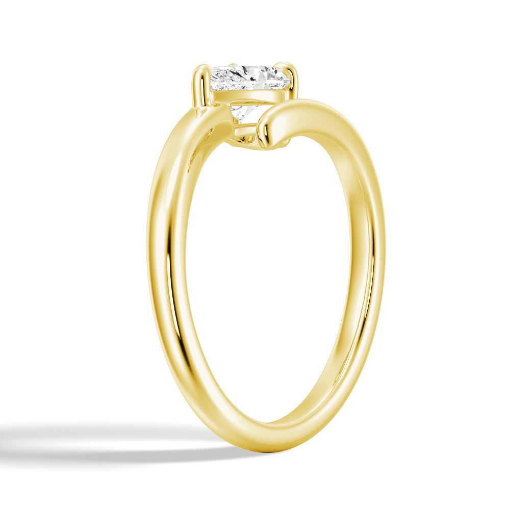 Pear Cut Moissanite Diamond East-West Sterling Silver Ring