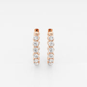 Buy Caratbazaar Round Cut Lab Grown Diamond Floating Hoop 14k Gold Earrings
