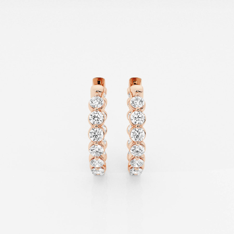 Buy Caratbazaar Round Cut Lab Grown Diamond Floating Hoop 14k Gold Earrings