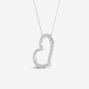 Buy Caratbazaar Round Cut Lab Grown Diamond Heart Fashion 14k Gold Pendant