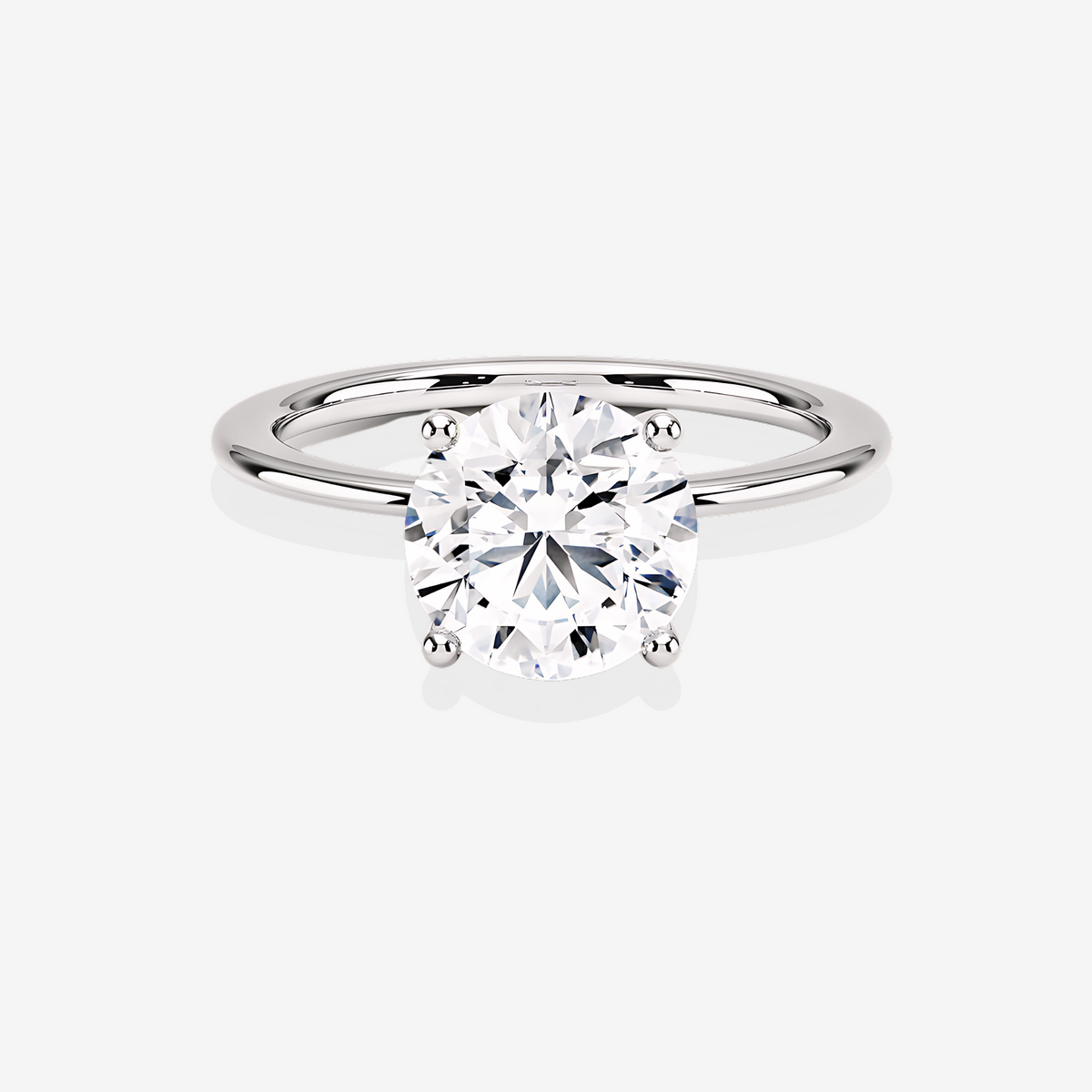 Buy Caratbazaar Round Cut Moissanite Diamond Classic Solitaire Engagement Sterling Silver Ring
