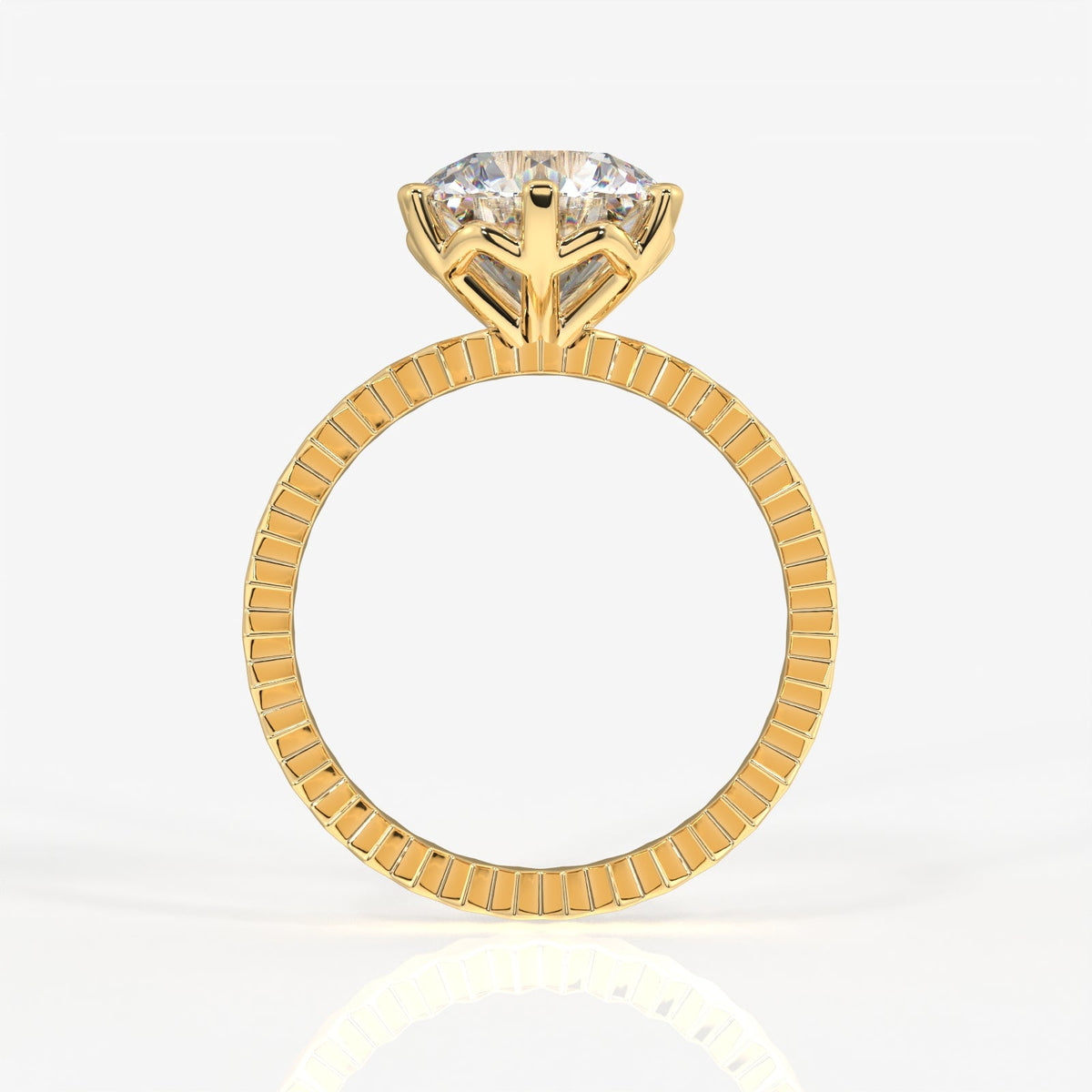 Buy Caratbazaar Round Cut Moissanite Diamond Engagement Sterling Silver Ring