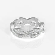 Buy Caratbazaar Round Cut Moissanite Diamond twisted Eternity Sterling Silver Band