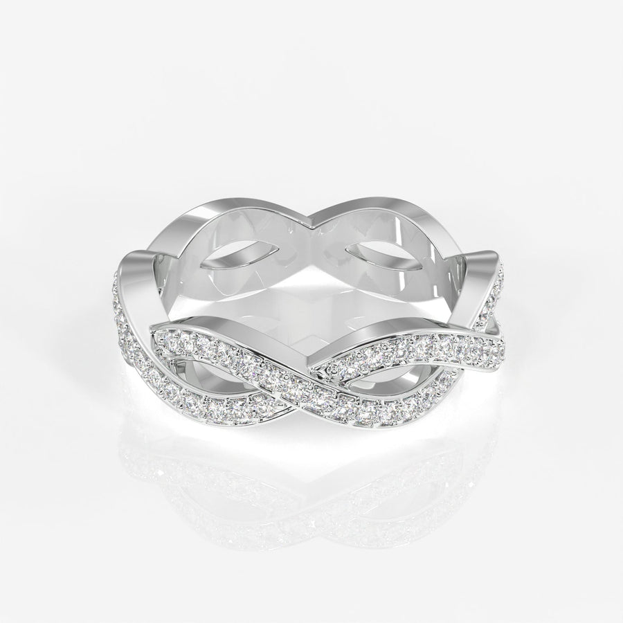 Buy Caratbazaar Round Cut Moissanite Diamond twisted Eternity Sterling Silver Band