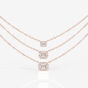 Buy Caratbazaar Round and Emerald Cut Moissanite Diamond Sterling Silver Necklace