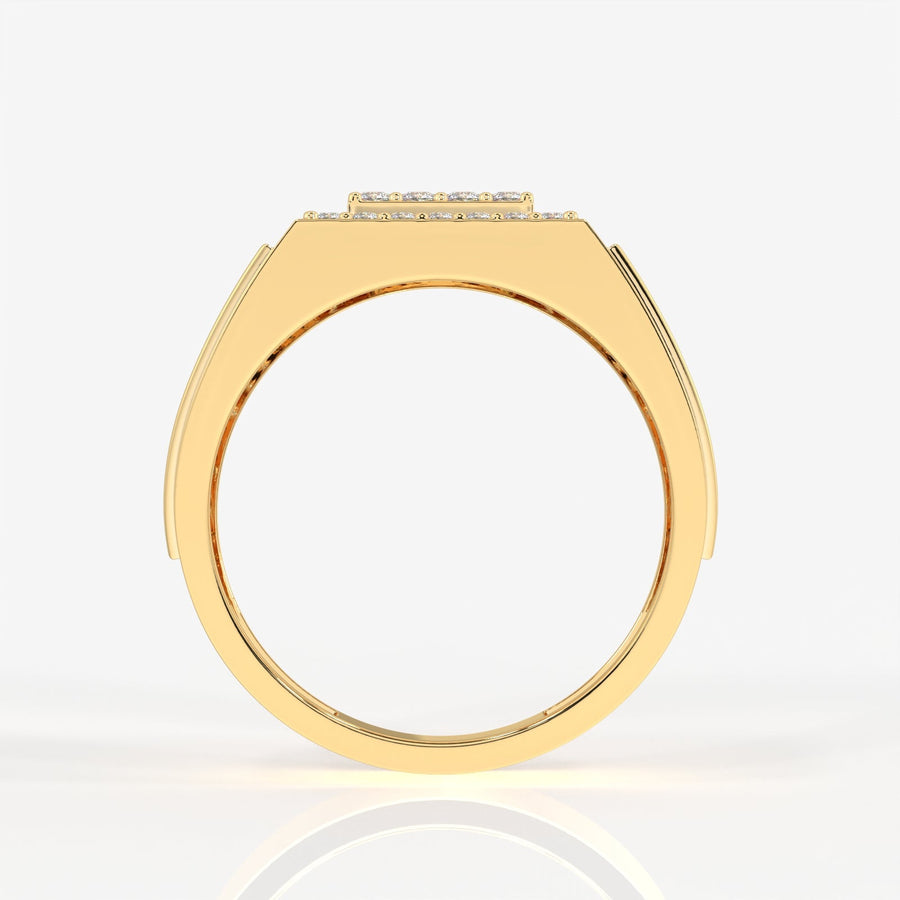 Buy Caratbazaar Royal Grid Lab Grown Diamond Men's 14K Yellow Gold Ring