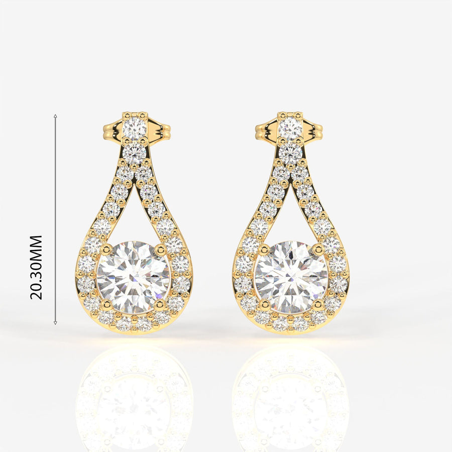 Buy Caratbazaar Twilight Sparkle Lab Grown Drop 14k Gold Earrings