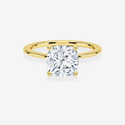 Buy Cushion Cut Lab Grown Diamond Classic Solitaire Engagement 18k Gold Ring